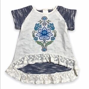 PERSNICKETY Jade High-Low Lace Hem Top Girls 2 yrs